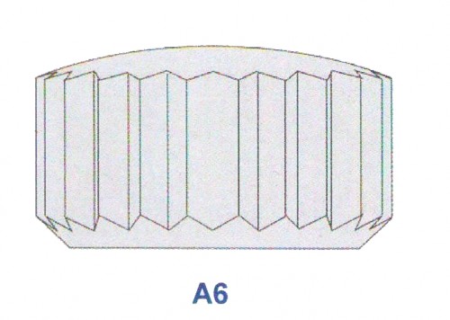 Corona impermeabile inox diametro tubetto 2,50 forma "A6" ref. 70.25