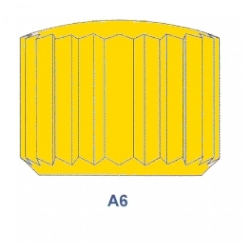 Corona impermeabile laminata gialla con doppio OR diametro tubetto 2.00 forma "A6" ref. 261.20